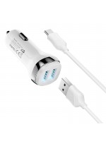 Auto įkroviklis Hoco Z40 Superior Dual Port + Type C